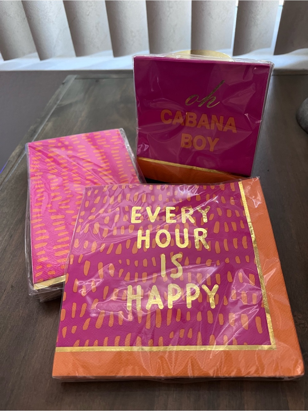 Ashland 3 Pink & Orange Party Napkins Dinner, Lunch, Beverage $22 Value